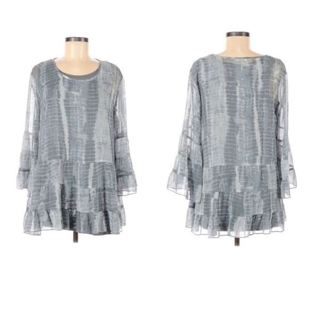 LOGO LORI GOLDSTEIN Ruffle Tunic - Picture 1 of 7